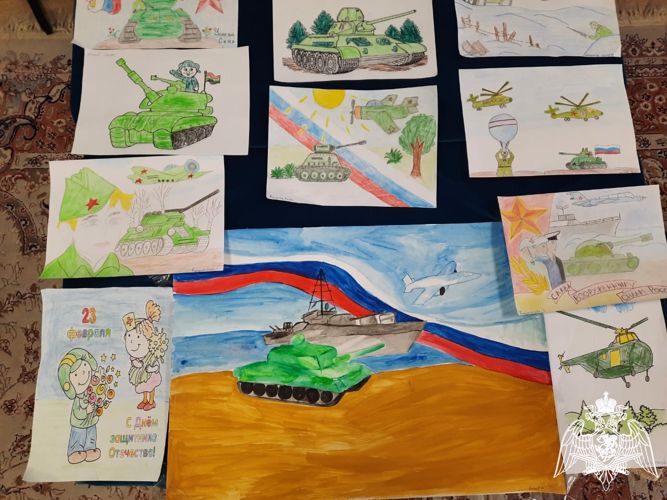 Выставка детских  рисунков "Наша армия родная"